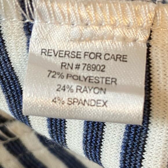 Erin London Stripe Blazer Jacket Prep Academia Business Nautical Blue White LG - Picture 7 of 7